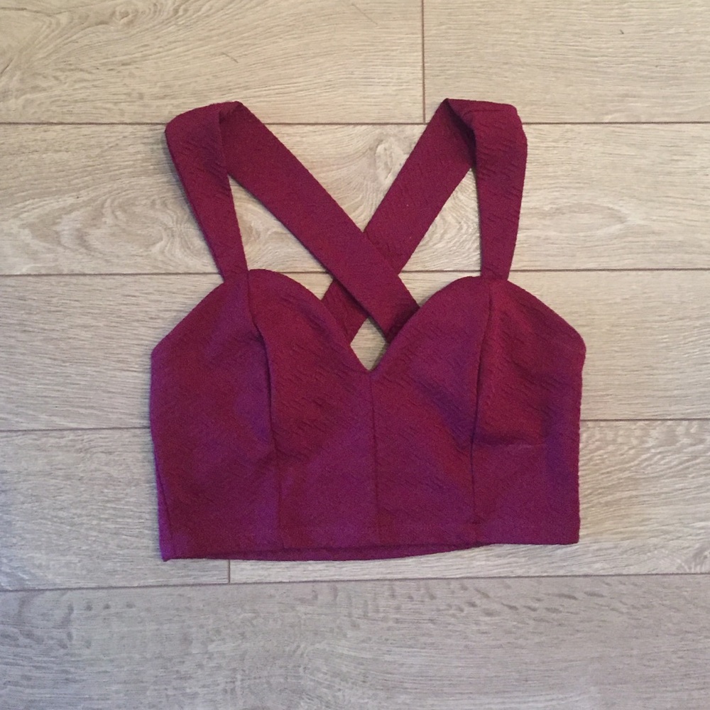 Charlotte Russe Burgundy Crop Top